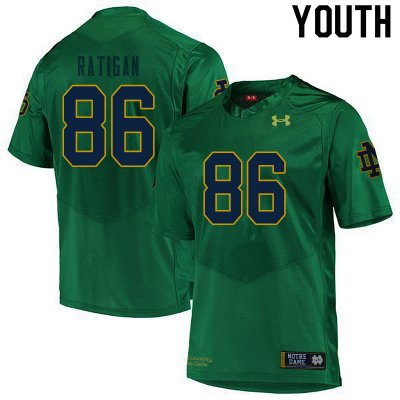 Notre Dame Fighting Irish Youth Conor Ratigan #86 Green Under Armour Authentic Stitched College NCAA Football Jersey HSI1799VQ